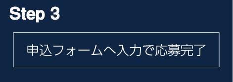 step3　申込フォームに必要事項を入力してください。応募は完了です。